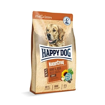 Abbildung von Happy Dog 60519 NaturCroq Rind &amp; Reis Trockenfutter mit heimischen Kräutern für ausgewachsene Hunde 4 kg Inhalt