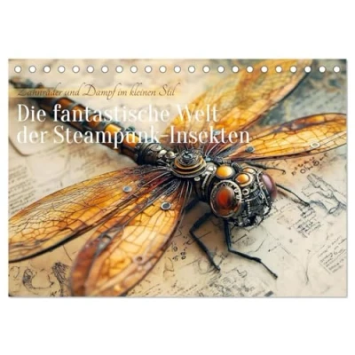 Abbildung von Die fantastische Welt der Steampunk Insekten (Tischkalender 2025 DIN A5 quer), CALVENDO Monatskalender