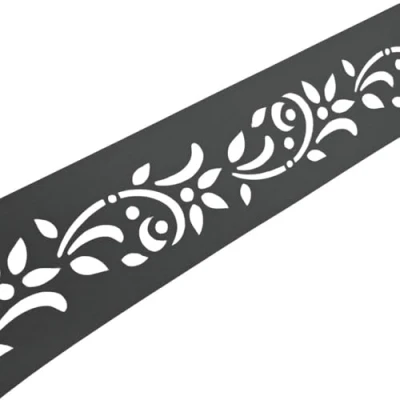 Abbildung von zaunzu Sichtschutzstreifen PREMIUM dekor Floral1 Sichtschutz Anthrazit 2,55m, (1x Einzelstreifen, Lasermuster für Deinen Doppelstabmattenzaun Laserstreifen), 5 Jahre garantierte Farbechtheit, UV beständig
