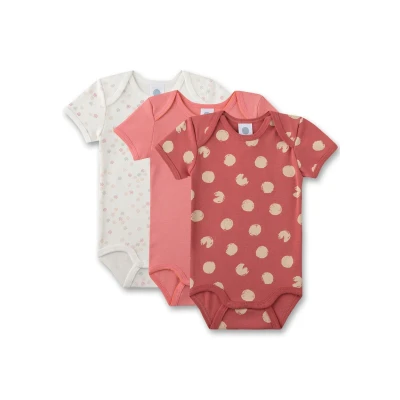 Abbildung von Sanetta Kurzarm Dreierpack Body für Kinder, Größe: 80, Rosa