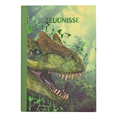 Abbildung von Idena Organisationsmappe Zeugnismappe DIN A4 Dinosaurier, mit 12 festen Klarsichthüllen Dokumentenmappe