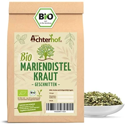 Abbildung von BIO Mariendistelkraut getrocknet geschnitten (250g) Mariendisteltee milk thistle organic vom Achterhof