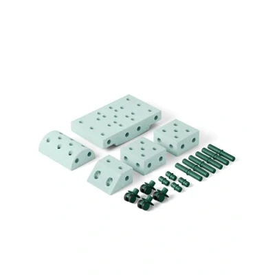 Abbildung von Spielzeug der Marke Modu. Modell 20 tlg. Baukasten Starter Setset Modu Playsystem Explorer von 0 6 Jahren Ocean Mint/Forest Green