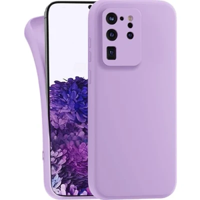 Abbildung von MyGadget Hülle für Samsung Galaxy S20 Ultra robuste Silikon Schutzhülle TPU Case Slim Silikonhülle Back Cover Kratzfest Handyhülle Matt Lila