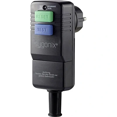 Abbildung von Sygonix Personenschutzstecker SY 3779070 Personenschutz Schalter 230 V Schwarz IP54