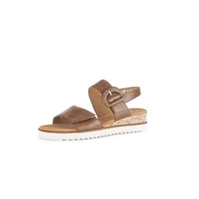 Abbildung von Gabor Damen Riemchensandalen, Frauen Sandalen,Sommersandalen,Sommerschuhe,Freizeitschuhe,offene Schuhe,Camel (Kork/Creme),37.5 EU / 4.5 UK