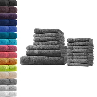 Abbildung von Hometex Premium Textiles Handtuch in Qualität 500 g/m², Feinster Frottier Stoff 100% Baumwolle, 1x Badetuch + 2 Duschtuch 4 8 gastetuch, Kuschelig weich, saugfähig, Extra schwere, flauschige Hotel