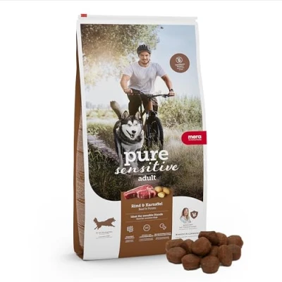 Abbildung von mera pure sensitive Hundefutter für Allergiker Rind &amp; Kartoffel 4kg