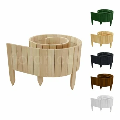 Abbildung von Floranica Rollborder II Flexibler Holzzaun 203cm (kürzbar) Höhe: 20cm Unbehandelt Kiefernholz Beetei