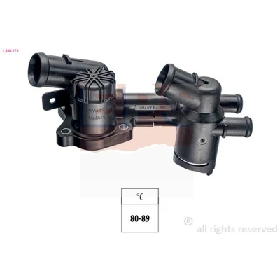 Abbildung von FACET Made in Italy OE Equivalent 7.8773 Kühlwasserthermostat 80, 89 mit Dichtung VOLKSWAGEN: GOLF 6, Caddy 3 Kombi, Polo V Schrägheck