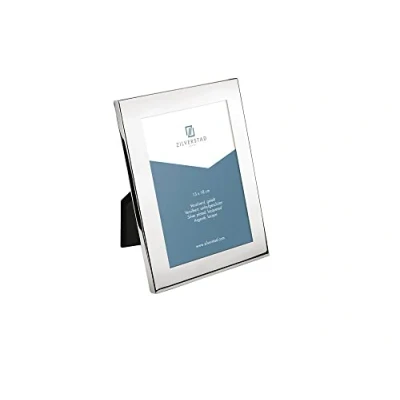 Abbildung von Zilverstad Fotorahmen Riga (13 x 18cm) versilberter Rahmen &amp; Rückseite aus Samt, glänzend mit Chrom Optik, Silber