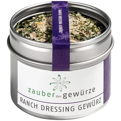 Abbildung von Zauber der Gewürze Ranch Dressing Gewürz, Gewürzmischung für und Dip, lecker mit Buttermilch Mayonnaise verrührt, Top Qualität in wiederverschließbarer Aroma Dose, 55 g