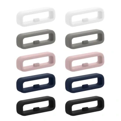 Abbildung von kwmobile Uhrenarmband 10x Smart Watch Band Halterung für 22mm Smartwatch Strap (Universal), Bandschlaufe Fitness Tracker und Uhr aus Silikon