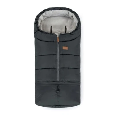 Abbildung von Petite&amp;Mars Schlafsack für Kinderwagen JIBOT * Fußsack Winterschlafsack Kinderwagen, Buggy und Autositz Warrm Wasserdicht Winddicht (Charcoal Grey)
