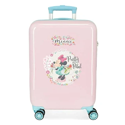 Abbildung von Disney Minnie Florals Kabinentrolley, Rosa, 38 x 55 20 cm, Hartplastik, seitlicher Kombinationsverschluss, 34 l, 2 kg, 4 Räder, Handgepäck