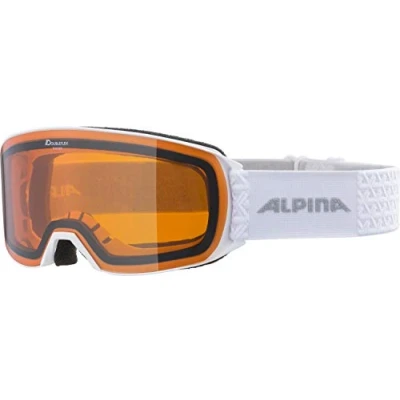 Abbildung von ALPINA NAKISKA Beschlagfreie, Extrem Robuste &amp; Bruchsichere OTG Skibrille Mit 100% UV Schutz Für Erwachsene, white, One Size