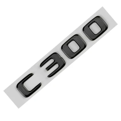 Abbildung von 3D ABS Schwarz Chrom Auto Buchstaben Logo Abzeichen for den hinteren Kofferraum, kompatibel 2022 Mercedes C300 W205 W204 W206 4MATIC Emblem Aufkleber Zubehör (Color : Glossy Black)
