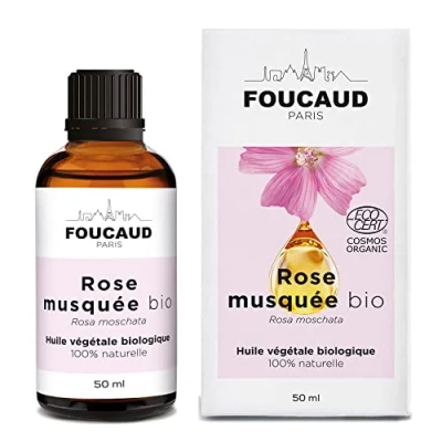 Abbildung von FOUCAUD Pflanzliches Öl aus Wildrose Rosa moschata BIO 100% natürlich Geschmeidigmacher Anti Flecken Regenerierend 50 ml Französische Marke seit 1946