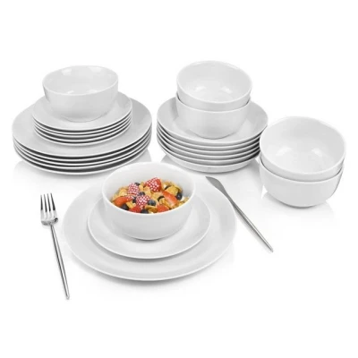 Abbildung von SÄNGER Tafelservice New Port Geschirrset, Weiß (24 tlg), 6 Personen, Porzellan, Premium Collection