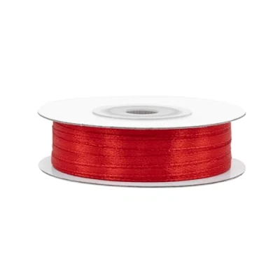 Abbildung von Creativery Satinband, Satinband 3mm x 50m Rolle Rot