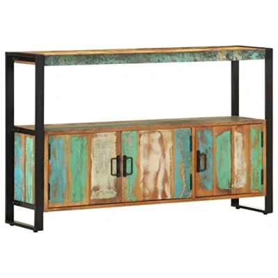 Abbildung von vidaXL Sideboard mit 3 Türen 1 Ablagefläche Kommode Schrank Anrichte Konsolentisch Beistelltisch Beistellschrank 120x30x75cm Recyceltes Massivholz