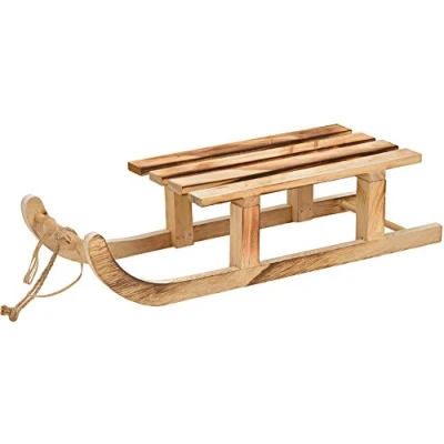 Abbildung von matches21 Schlitten Holzschlitten Deko Weihnachten Winterdeko Weihnachtsdeko Holzdeko braun Minischlitten 1 STK 42 cm