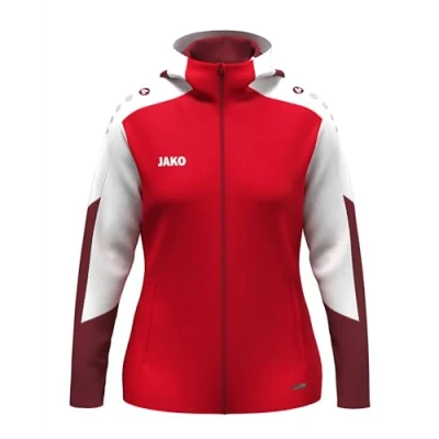 Abbildung von JAKO Damen Kapuzenjacke Dynamic, rot/weiß/dunkelrot, S