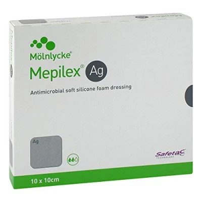 Abbildung von Mepilex Ag Schaumverband 10x10 cm steril 5 St