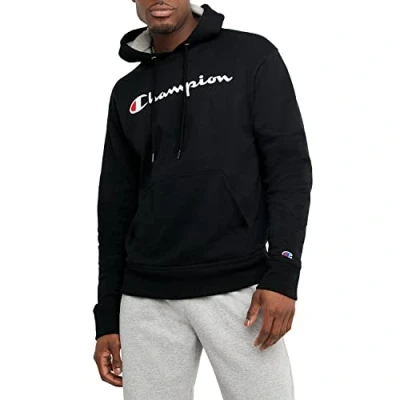 Abbildung von champion Herren Sweatshirt Graphic Powerblend Fleece Hood, Schwarz Script, M