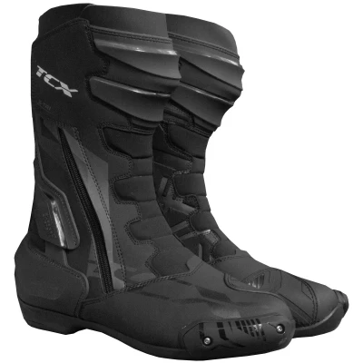Abbildung von TCX S TR1, Herren Motorradstiefel, sportlich, zertifiziert, Obermaterial aus Mikrofaser, Elastischer Seitenreißverschluss und Klettverschluss, Schwarz