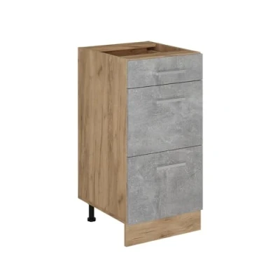 Abbildung von Vicco Küchenunterschrank R Line, Beton, 40 cm mit Schubladen, ohne Arbeitsplatte