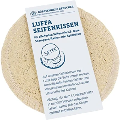 Abbildung von Bürstenhaus Redecker Seifenablage Luffa Seifenkissen rund