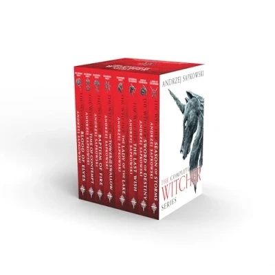 Abbildung von the Witcher Boxed Set 2024: Last Wish, Sword of Destiny, Blood Elves, Time Contempt, Baptism Fire, Tower Swallow, Lady Lake, Season Storms