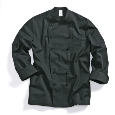 Abbildung von BP 1503 400 32 68 Kochjacke, 1/1 Ärmel mit Manschetten, 215,00 g/m² Stoffmischung, schwarz,