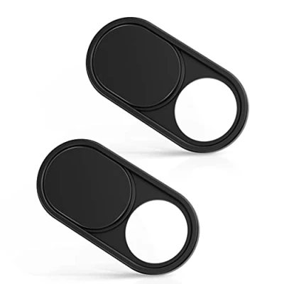 Abbildung von imluckies Webcam Abdeckung [0.6mm Ultra Dünn Metall] für MacBook Pro, Laptop, air, iMac, iPad, PC, iPhone, Verschiebbare Kameraabdeckung, Schutz der Privatsphäre [2 Stück], Schwarz