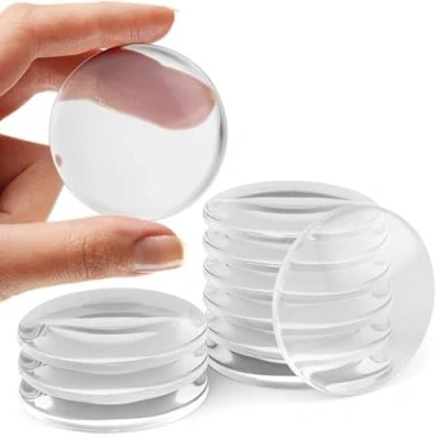 Abbildung von Strongest Home Wand und Türgriffstopper 2&quot; Set mit 10 Stück aus transparentem Gummi, runde Wandschutzpolster, geräuscharme Wandschutzvorrichtung für Türgriffe, selbstklebend