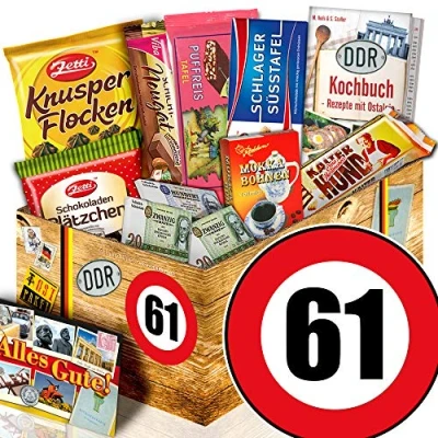 Abbildung von Geschenk zum 61. Geburtstag/Schoko DDR Artikel/Geschenke 61 Geburtstag Mann