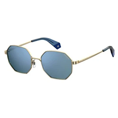 Abbildung von Polaroid Unisex Erwachsene PLD 6067/S Sonnenbrille, Mehrfarbig (Gold Blue), 53