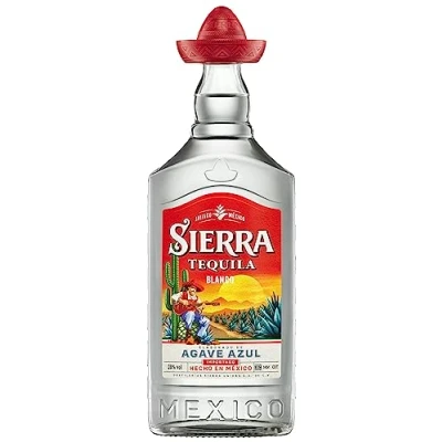 Abbildung von Sierra Tequila Blanco (1 x 700 ml) das Original mit dem roten Sombrero aus Mexico fruchtig, frischen Aromen ideal als Shot Salz &amp; Zitrone 38 % Alk.