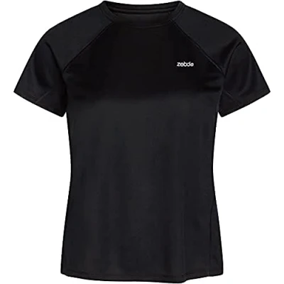 Abbildung von Zebdia Sports Chest Print Tshirt basic, Damen, Größe: Large, Black
