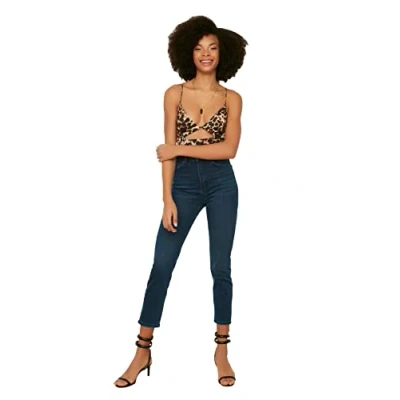 Abbildung von Trendyol, Navy Lacivert Hohe Taille Mom Jeans, Navy, 38
