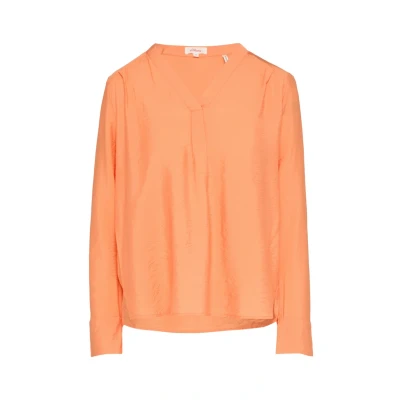 Abbildung von s.Oliver Strukturierte MIT Vausschnitt Bluse, Damen, Größe: 36, Orange