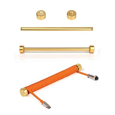 Abbildung von MAMBASNAKE RC01 Custom Fester Stab für Spiral Tastaturkabel CNC Aluminum Winder Kabel, Management Stange Mechanisch Tastaturkabel, Metall Gewichtsstange 7,68 Zoll Länge Gold
