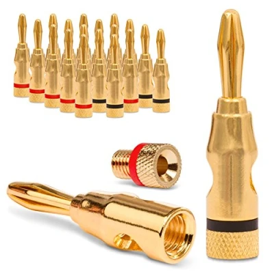 Abbildung von NAUCI 20x Bananenstecker vergoldet High End Bananas Stecker 24K f Kabel bis 6mm²
