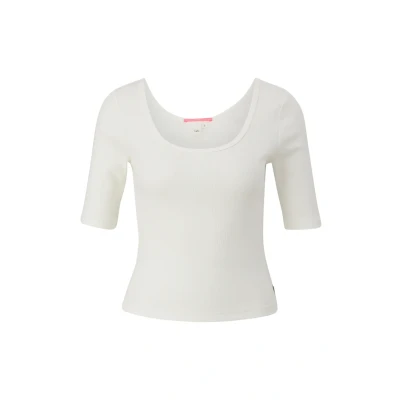 Abbildung von QS MIT Tiefem Rundhalsausschnitt Tshirt basic, Damen, Größe: XL, Creme