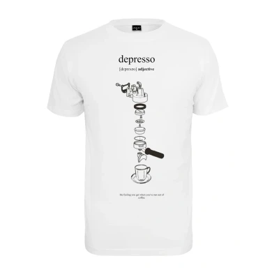Abbildung von Mister Tee Depresso Tshirt print, Herren, Größe: Large, White