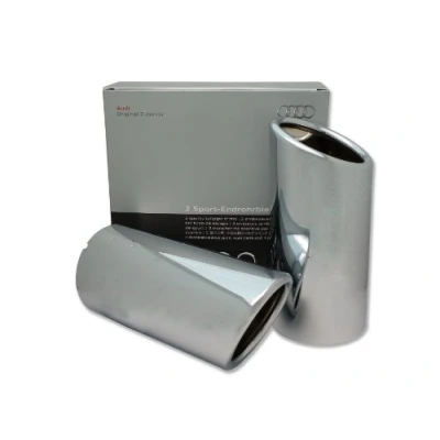 Abbildung von Audi 8V0071761 Sport Endrohrblenden 2 Flutig Links in Silber verchromt