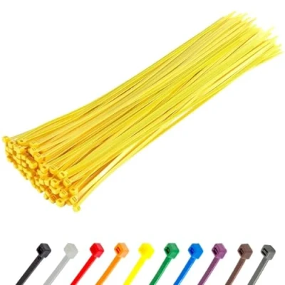 Abbildung von Gocableties Kabelbinder 100 Stück Gelb, 370 mm x 4,8 mit 22,2 kg Zugfestigkeit, lang, UV Beständig Set