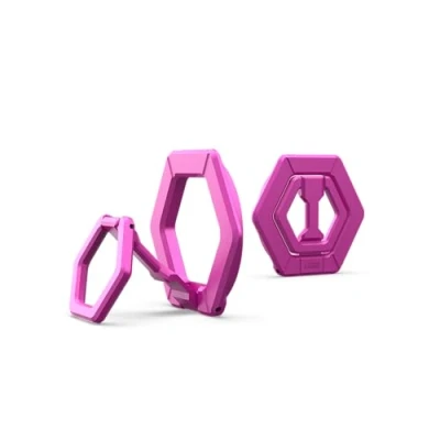 Abbildung von URBAN ARMOR GEAR Magnetring/Halterung/Ständer für magnetische Hüllen (360 Grad drehbar, Aufstellung im Hoch und Querformat, Starke Magneten) Pink