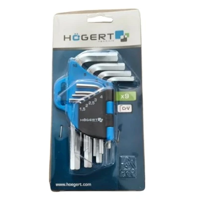 Abbildung von Hogert Technik HT1W806 Winkelschraubendrehersatz 1.5, 2.0, 2.5, 3.0, 4.0, 5.0, 6.0, 8.0, 10.0 9